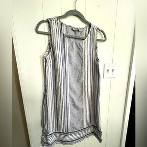Linen dress with blue and white stripes Size 2